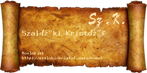 Szalóki Kristóf névjegykártya